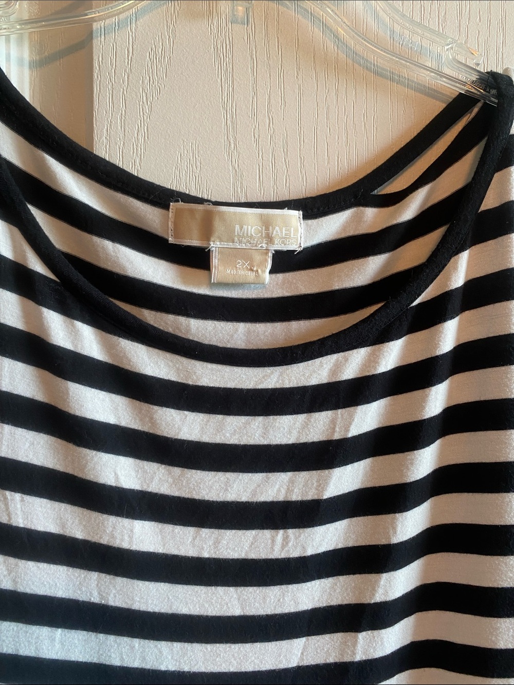 Michael Kors Black and White Striped Tunic Top - Picture 2 of 5